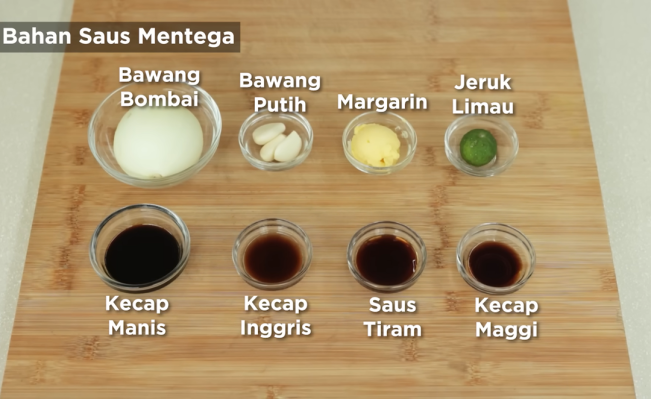Bahan ayam goreng krispi saus mentega. (YouTube)